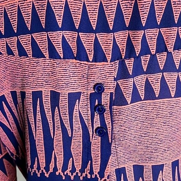 Charlotte Russe Pink & Navy Blue High-Low Top Open in Back, Size Small - Picture 7 of 10